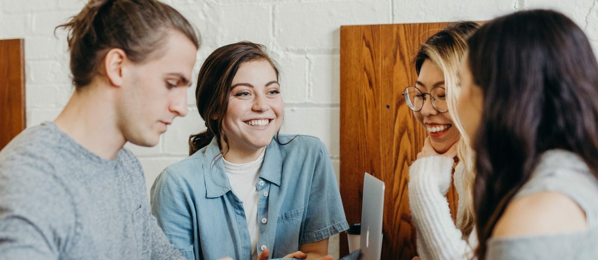 happy students in a group